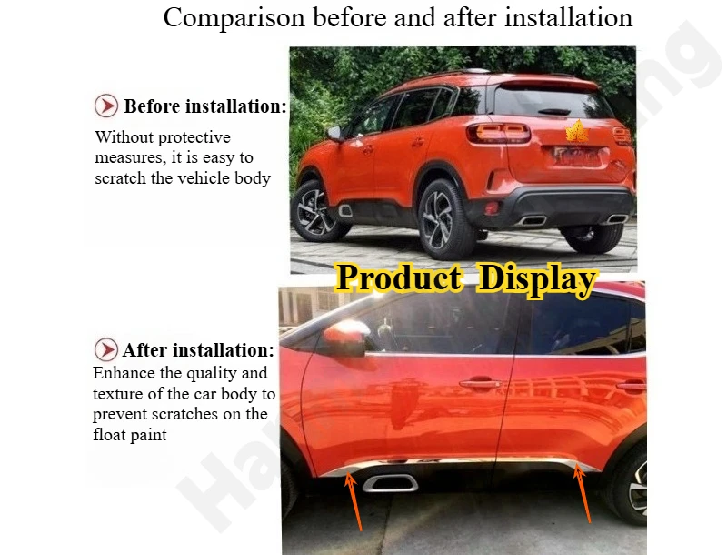 

Для Citroen C5 AIRCROSS 2017-2024 Внешняя модификация дверей автомобиля, устойчивые к столкновениям и царапинам декоративные полосы