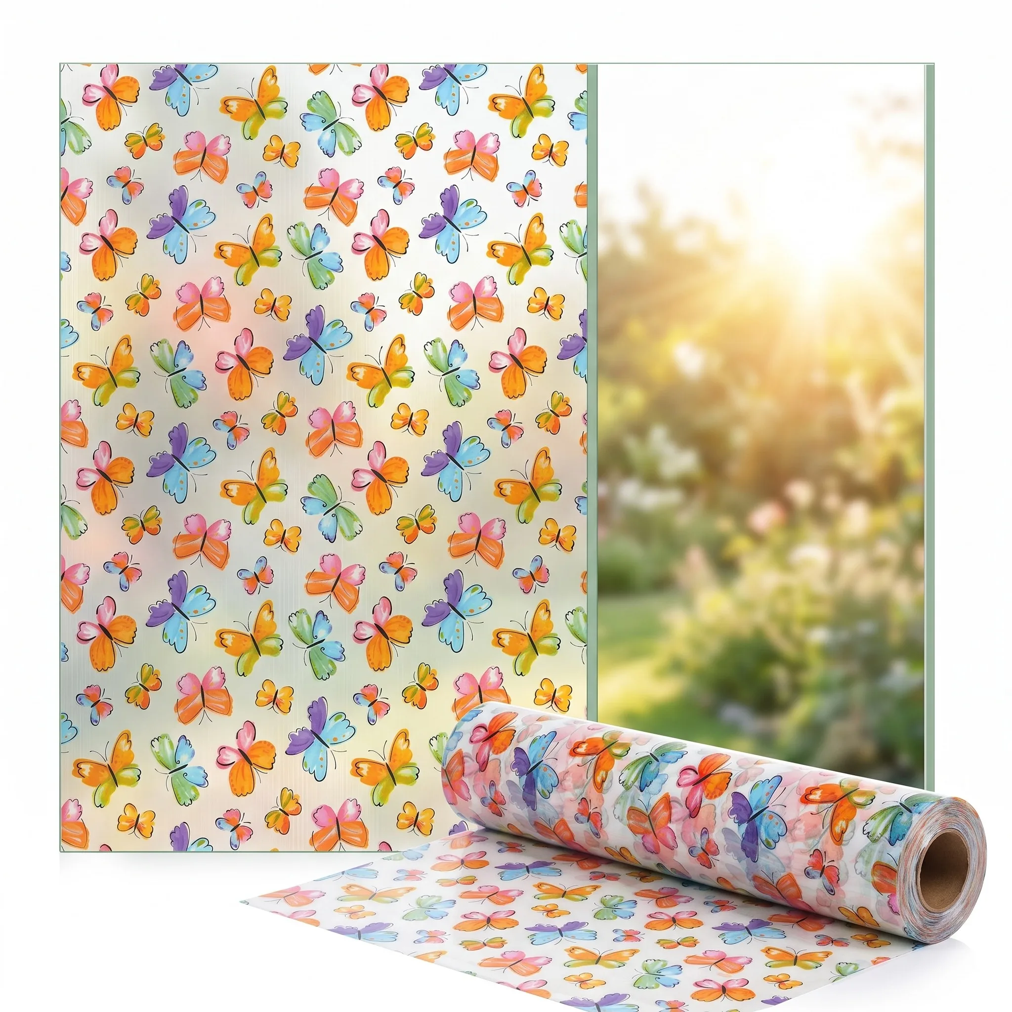 Privacy Frosted Window Film Decorative Static Cling Window Sticker Translucent Window Decal for Bathroom for Home