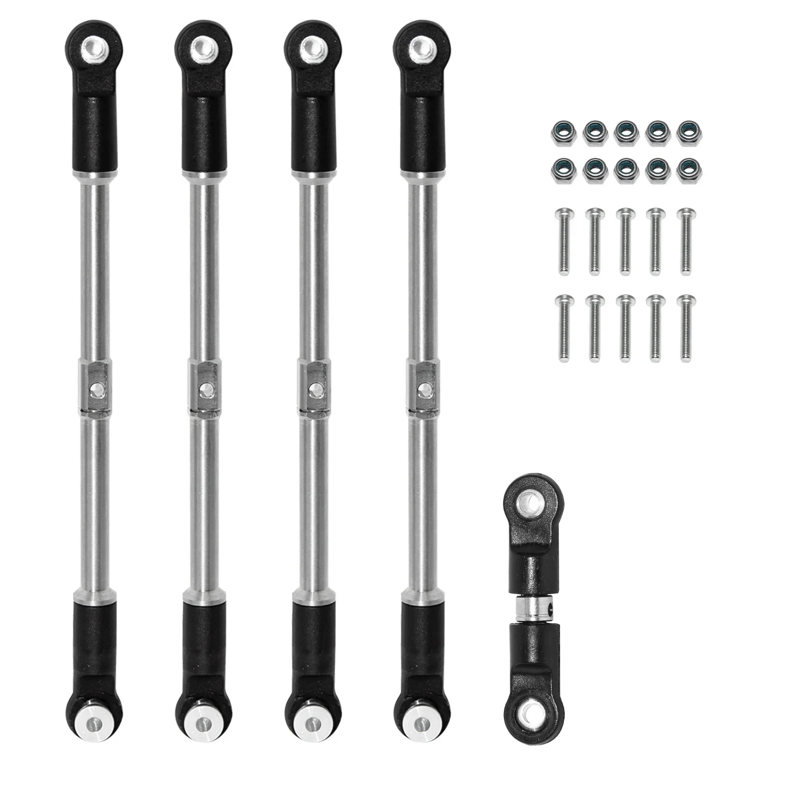 5 pz Tenditori In Acciaio Camber Link Toe Link Set Collegamento per Arrma 1/8 Karton Outcast 1/7 BIG ROCK Parti di Aggiornamento Accessori