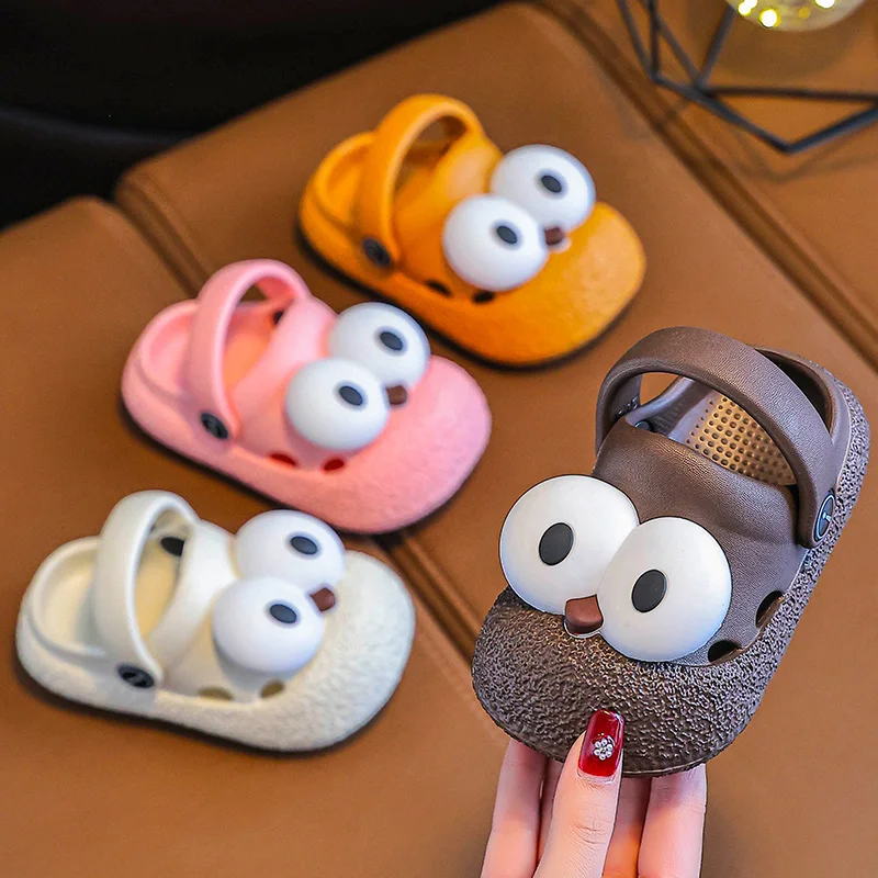 

Cute Big-Eye Kids Slippers, Summer Anti-Slip Soft Sole Breathable Toddler Sandals & Clogs for Boys & Girls