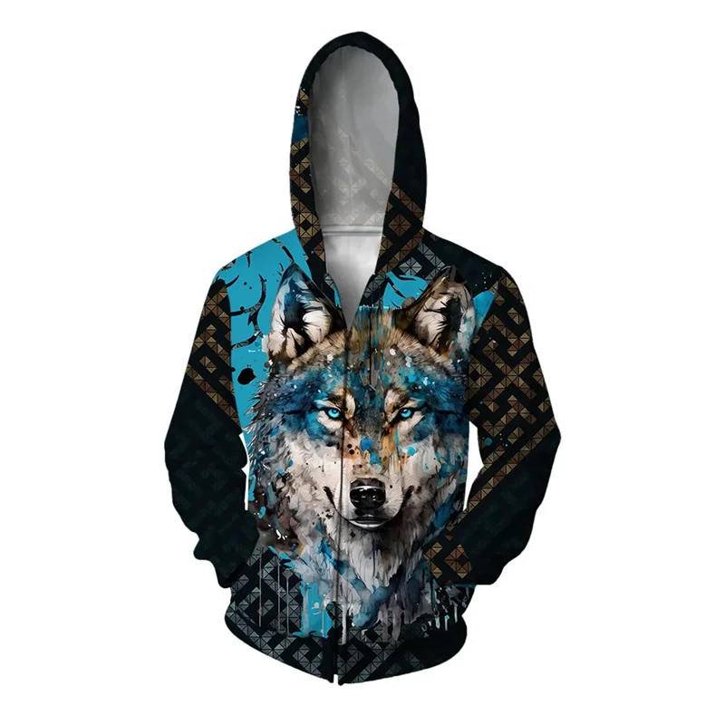 

3D Printed Butterfly Eagle Wolf Hoodie For Men Animal Demon Graphic Sweatshirt Leisure Loose Zipper Pullover Comfortable Hoodies