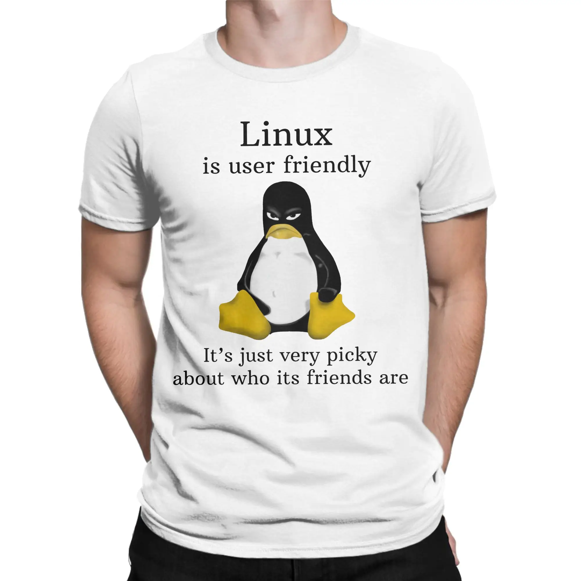 Linux Friendly Picky T-Shirts Men Programmer Developer Humor Cotton Tee Shirt Short Sleeve T Shirts Birthday Present Clothing