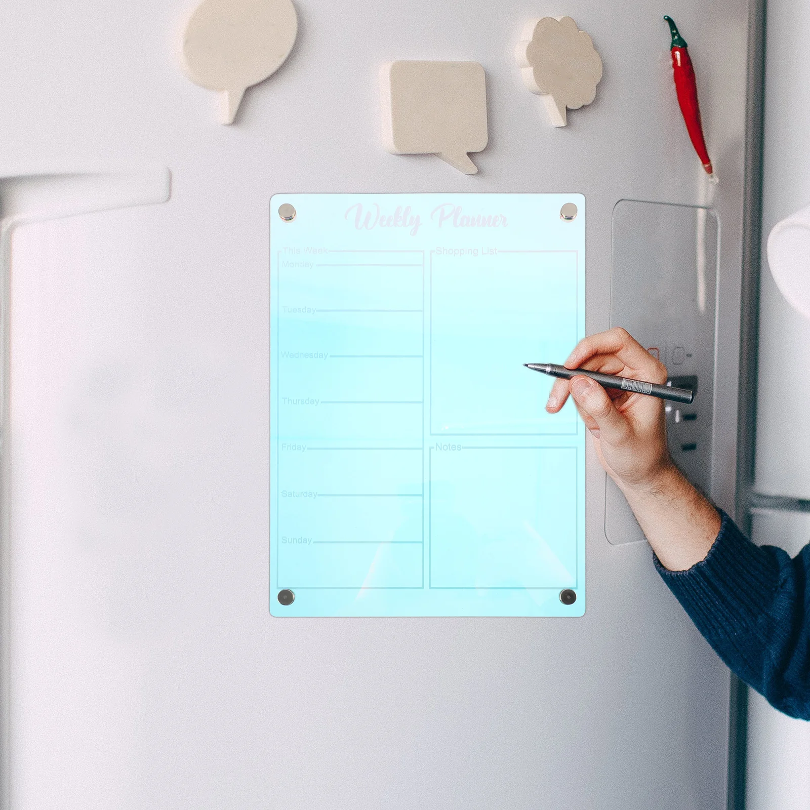 

Acrylic Memo Writing Board Desktop Magnetic Dry Erase Board Pen Included Message Organizer to Do List Small Dry Erase Boards