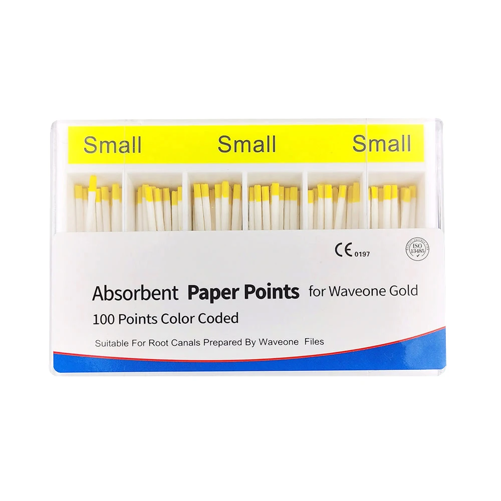 

Dental Absorbent Paper Points Primary Small Large GP Fit to Wave Gold One Files Dental Root Canal Obturating Points