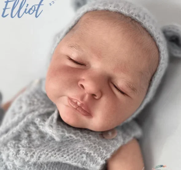 DLS 21inch Reborn Doll Kit Elliot Sleeping Baby Unfinished Unpainted Doll Parts with Cloth body