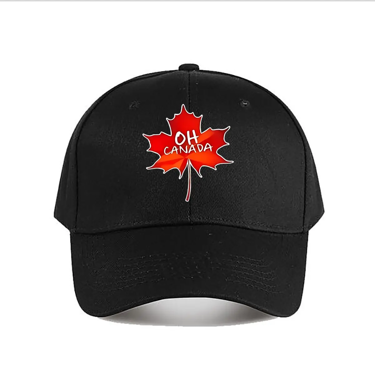 Vibrant Red Oh Canada Maple Leaf Vinyl Sticker Baseball Cap Fashion Men Sunhat Women's Outdoor Sports Snapback Cap