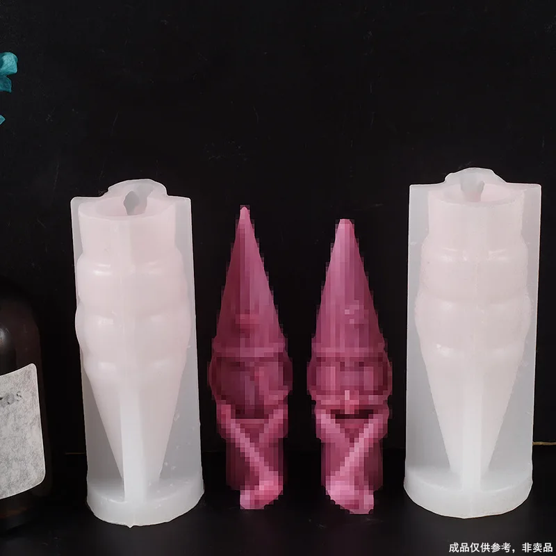 Nuevo molde, moldes para velas enanas, sombrero de corazón de flor, enano sentado, anciano, barba grande, adorno decorativo Irregular para el hogar, molde de silicona