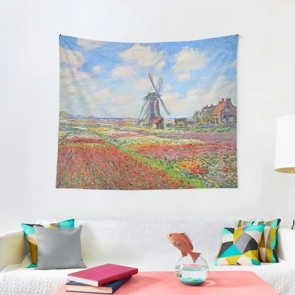 

Claude Monet - Tulip Field In Holland Tapestry Wall Hanging Wallpapers Home Decor Tapestry