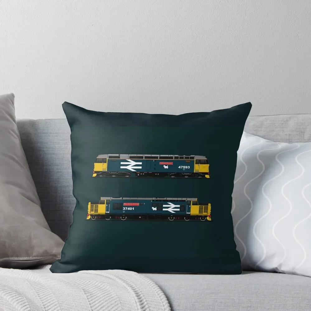 

class 47 and 37 locomotives Throw Pillow Decorative Cushion Cover Sofa Cushions Cover pillow