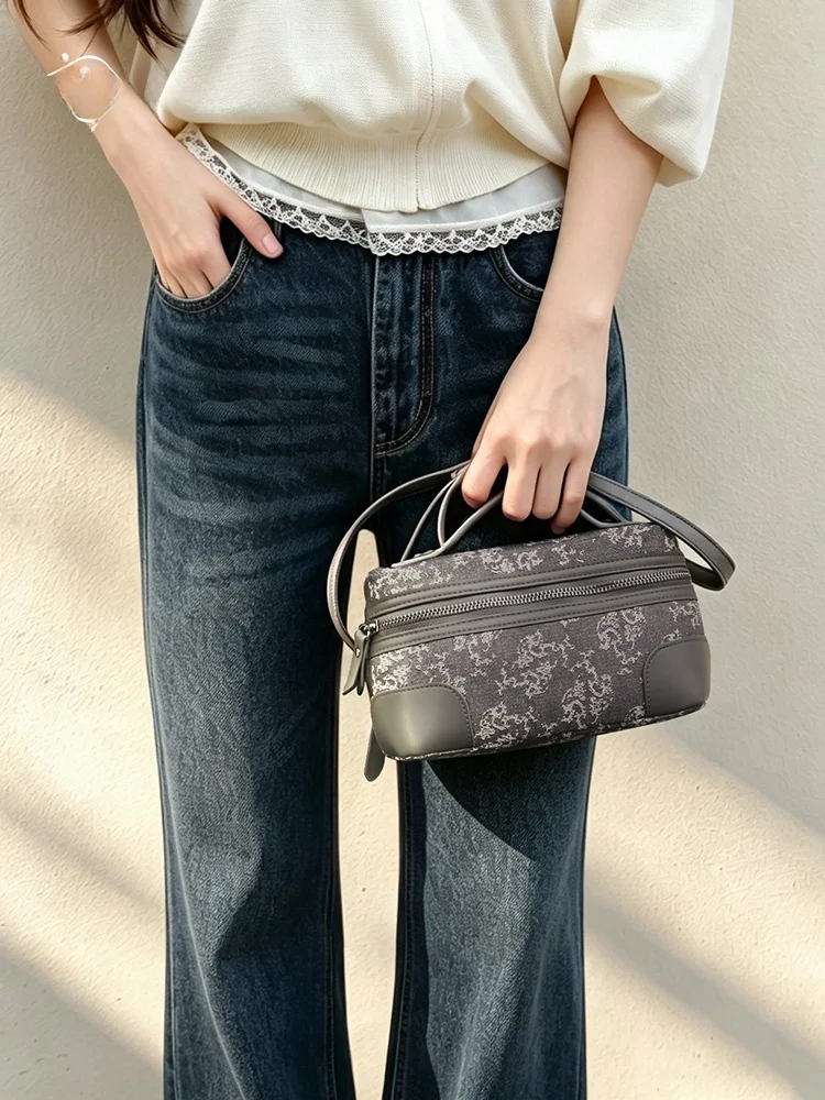 National Museum of China Floral Embroidery Crossbody Bag Creative Cultural Product Shoulder Box Bag Special Souvenir