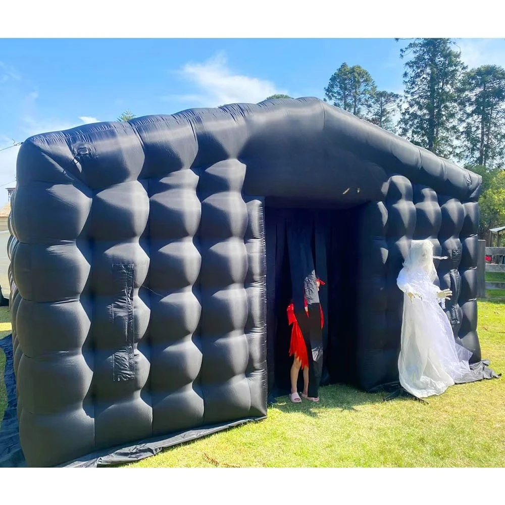 Comercial Black air Cube Tent Inflable Portable Party House Inflatable Night Club Tienda Disco Tent Inflatable Nightclub