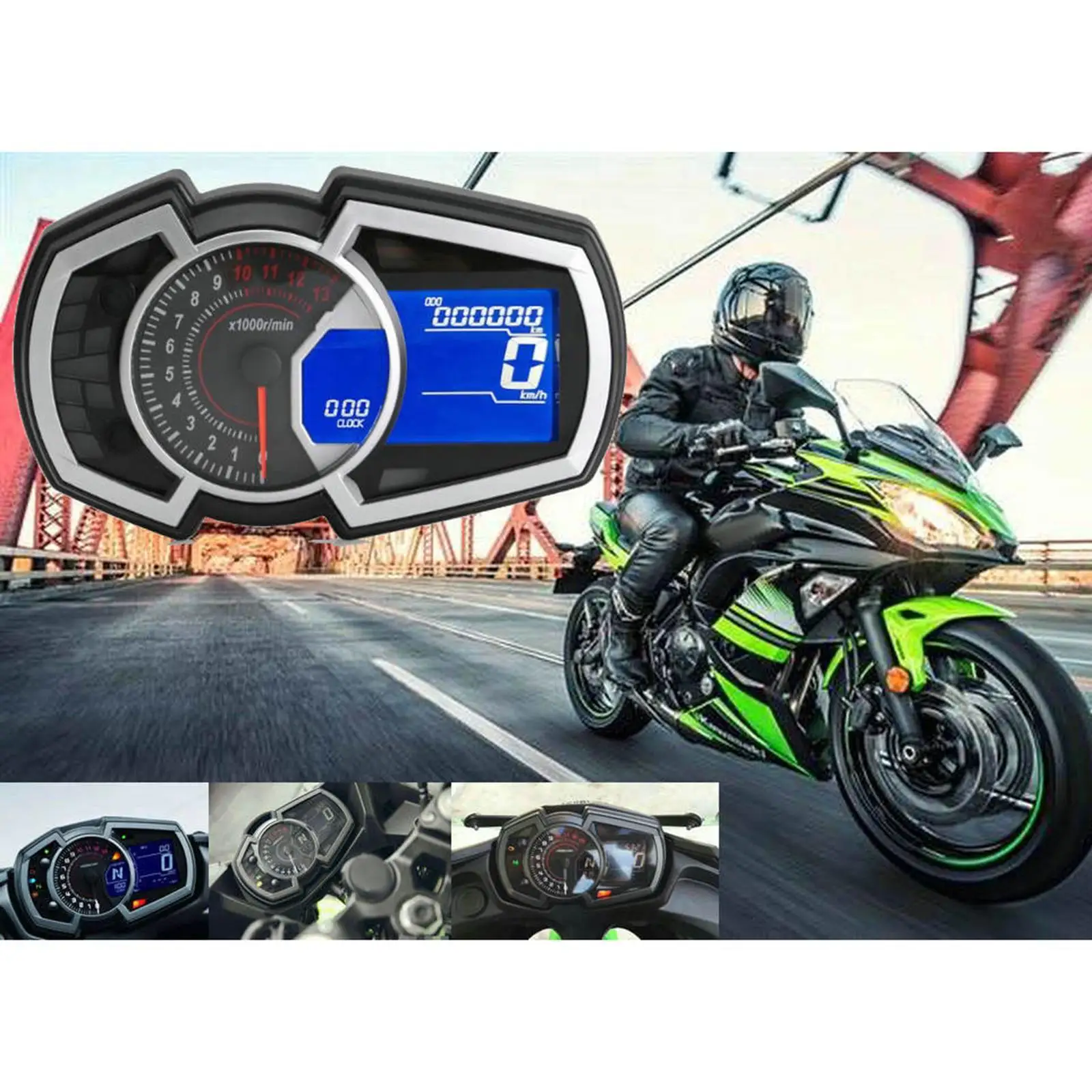 

Motorcycle Speedometer with Indicator Light Professional Sturdy Easy