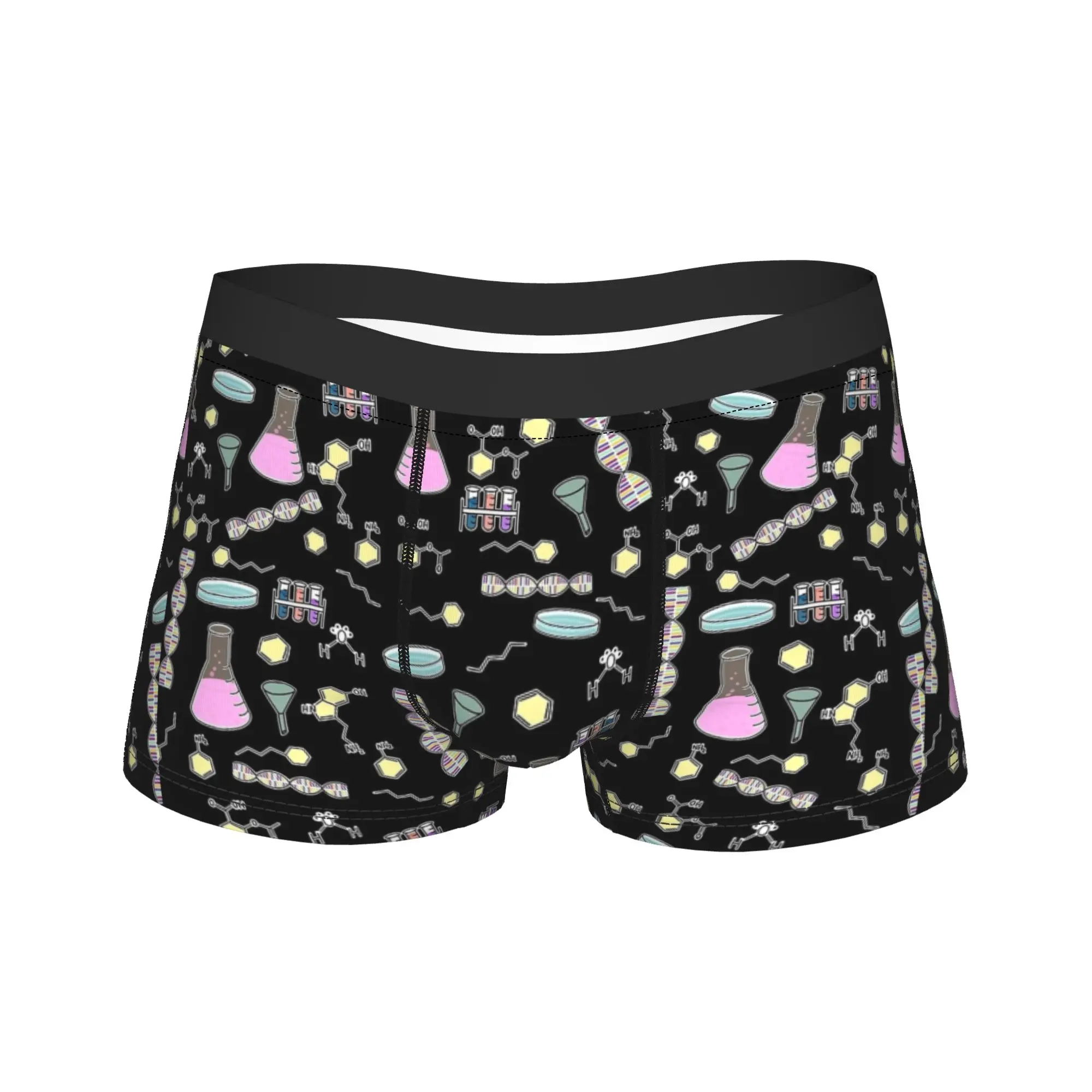 Custom Biology And Chemistry STEM Print Underwear  Custom Trunk High Quality Men Underpants Classic Boxer Brief Birthday Gift