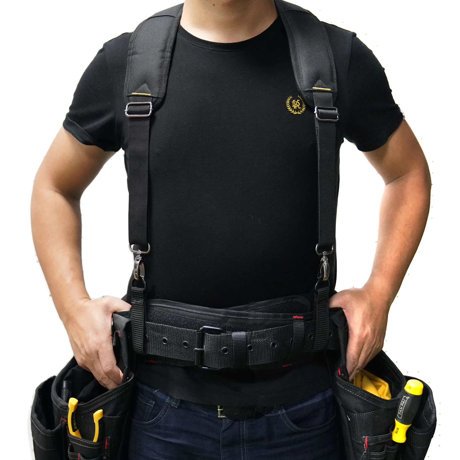 Tool Belt Suspenders Y Type Construction Work Suspenders  For Man Duty Belt Harness Padded Adjustable Braces For Men