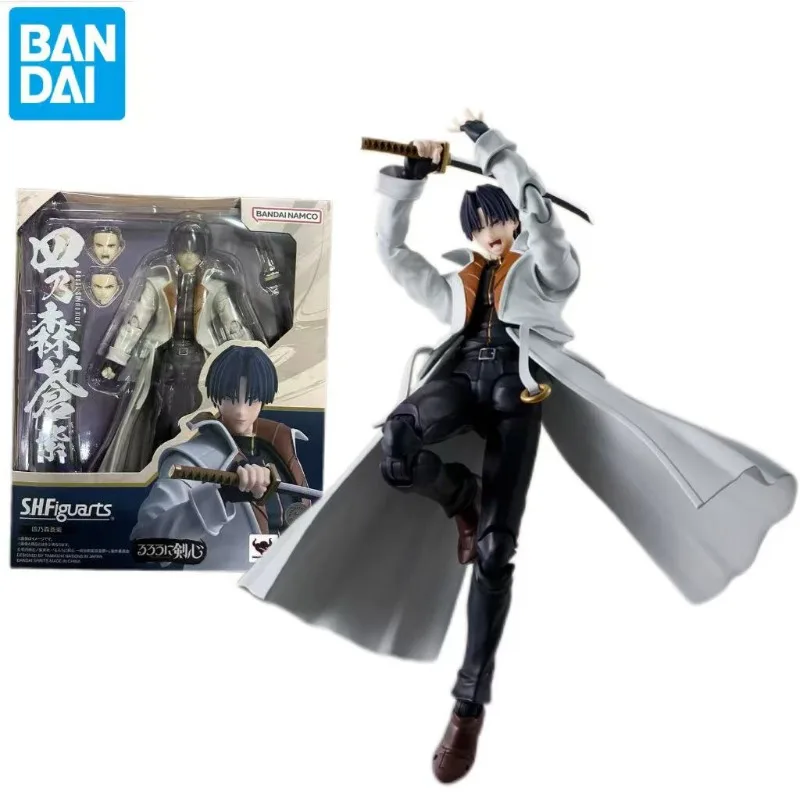 Bandai S.H.Figuarts Rurouni Kenshin Meiji Swordsman Romantic Story: Shinomori Aoshi Action Figure Anime Collectible Model Toy