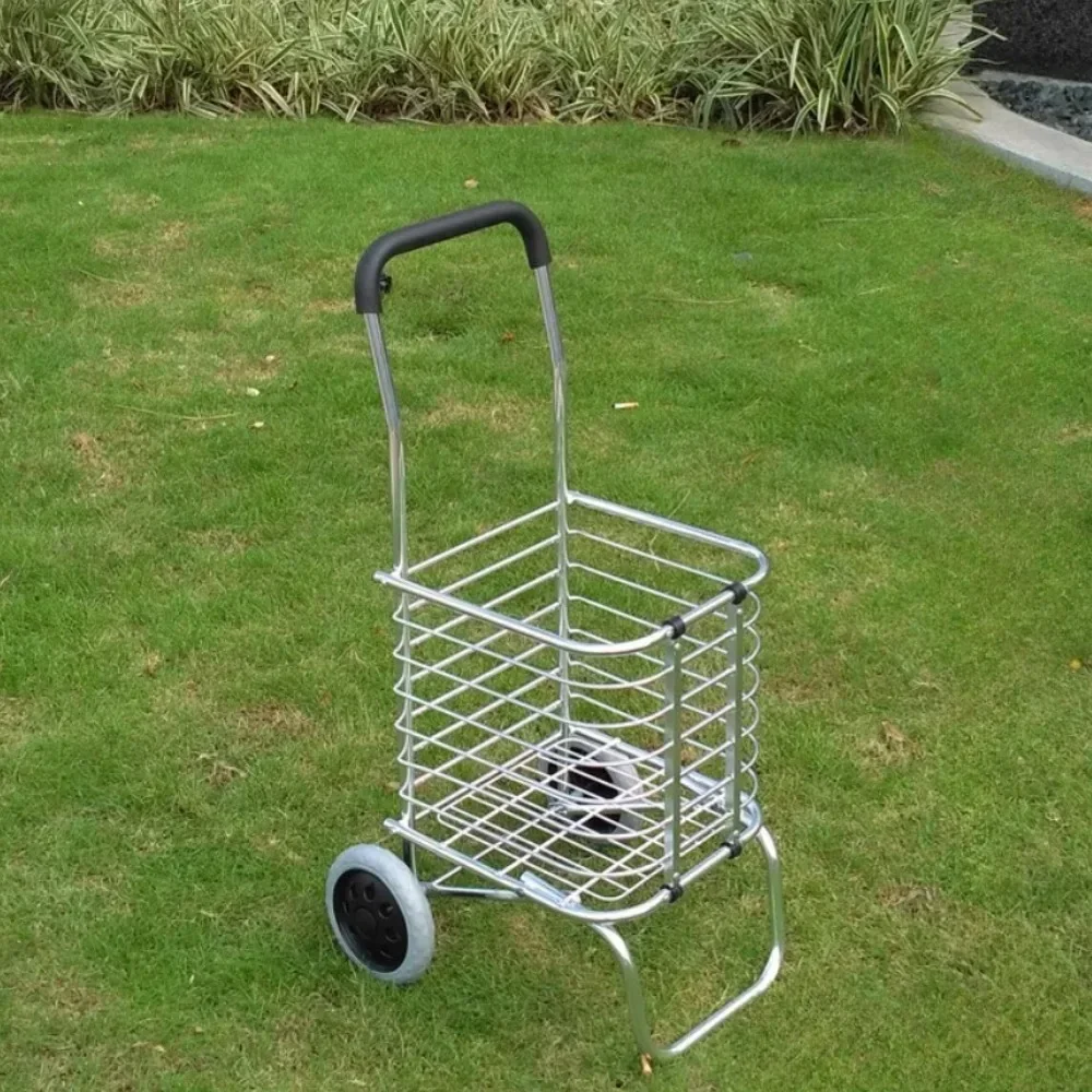 

y Portable Shopping Carts Household Grocery Shopping Carts with Aluminum Alloy Folding Iron Fence Large Capacity Elderly