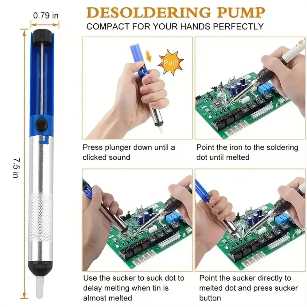 Aluminum Metal Desoldering Pump Suction Tin Gun Soldering Sucker Pen Removal Vacuum Desoldering Pump Tool