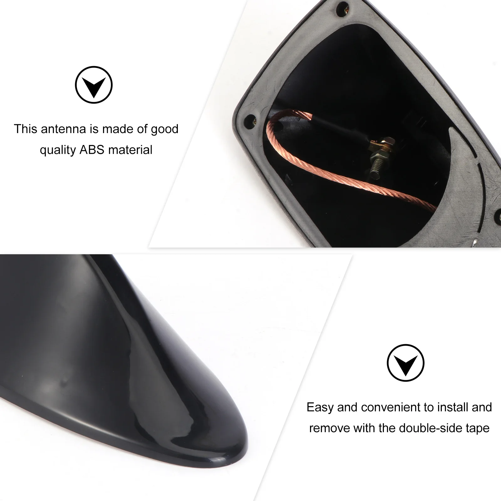 

Fin Car Antenna 16X7X6.5Cm Black Install Fm Am Signal Strong Decorative Stylish Roof Accessory For All