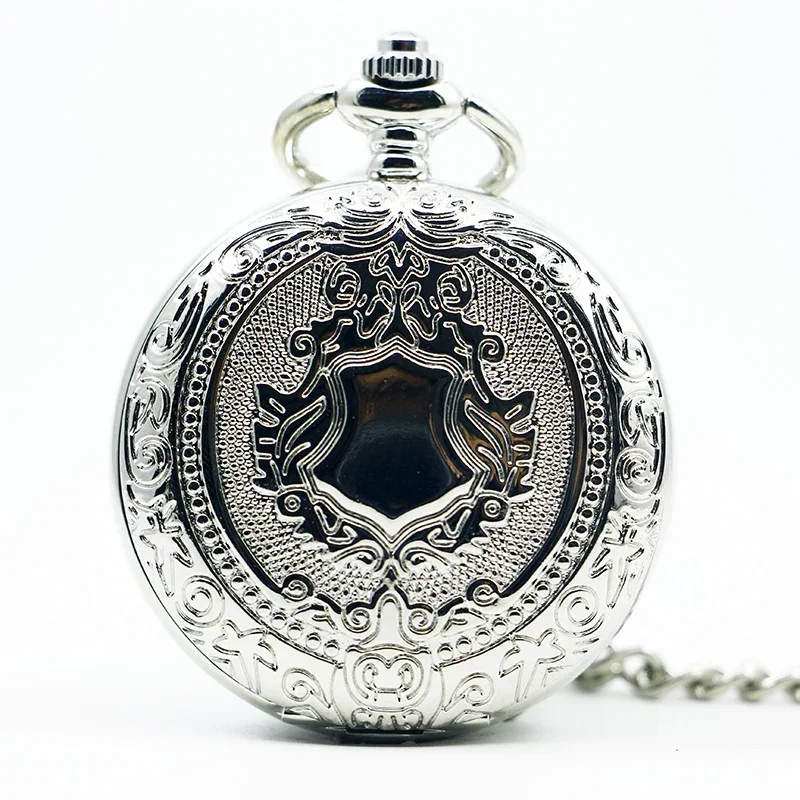 

Silver Shield Mechanical Pocket Watch Steampunk Vintage Necklace Pendant Hand Wind Casual Fashion Men Women Pocket Watches