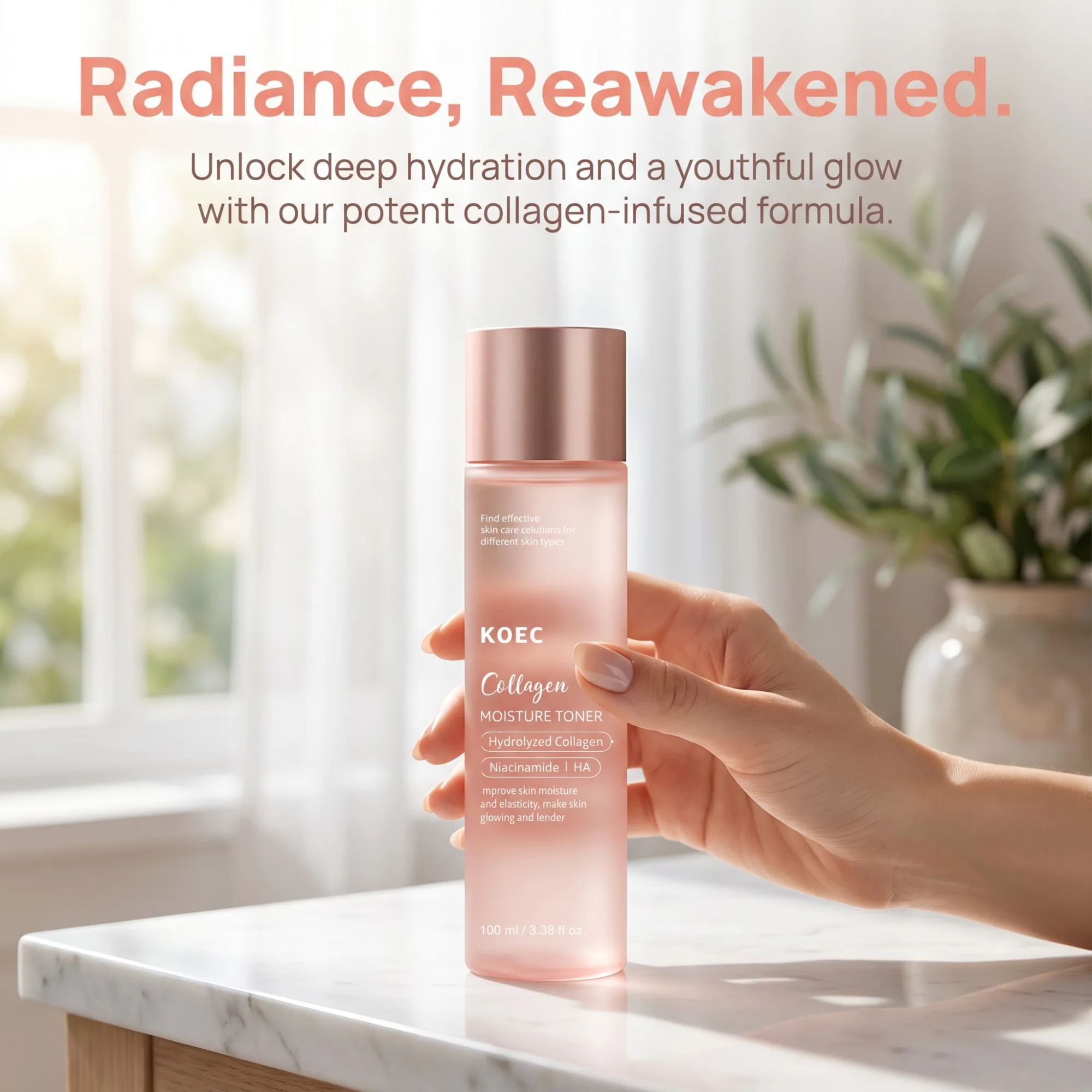 2026 New Triple Collagen Toner 3.38fl.Oz/100ml, Facial Toner with Hydrolyzed, Atelo & Soluble Collagen, Deep Moisture Supply, Help Enhance Skin Plump‑Looking Complexion, Fast‑Absorbing Formula for All‑Day Soft Skin Touch, Reliable Daily Facial Care