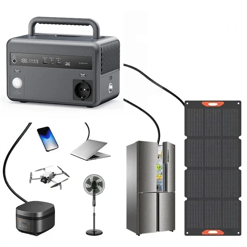 &For Lightweight Durable 300W Mini LiFePo4 Battery Energy Storage LED Lamp BMS Portable Solar Generator Power Station