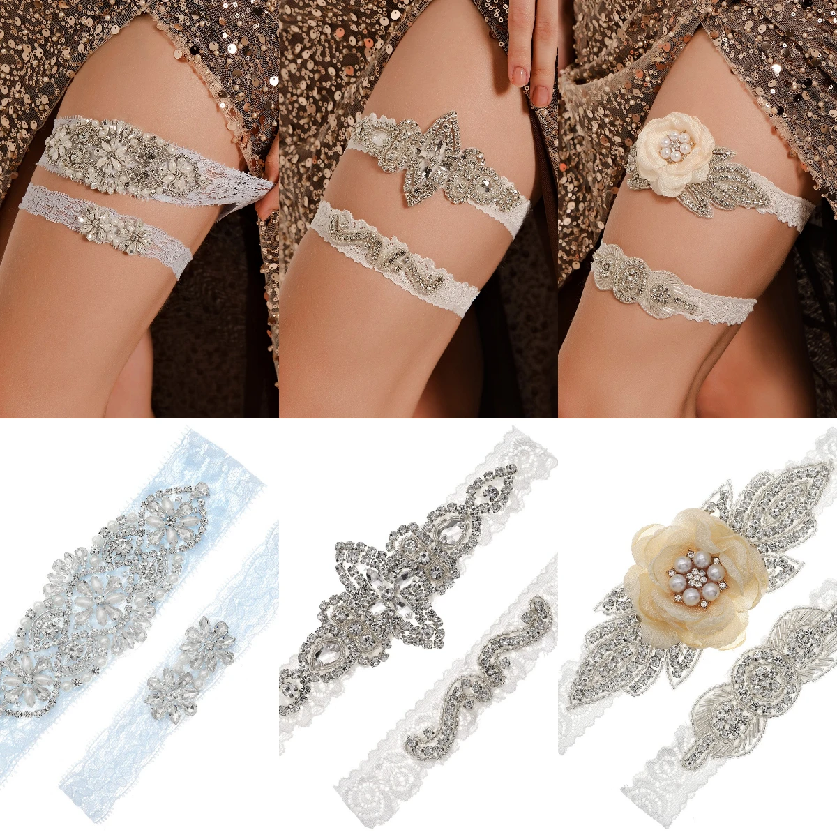 New Floral Women Bow Leg Ring Lace Garter Bridal Wedding Party Accessories Stockings Garter Belt Gift For Friend