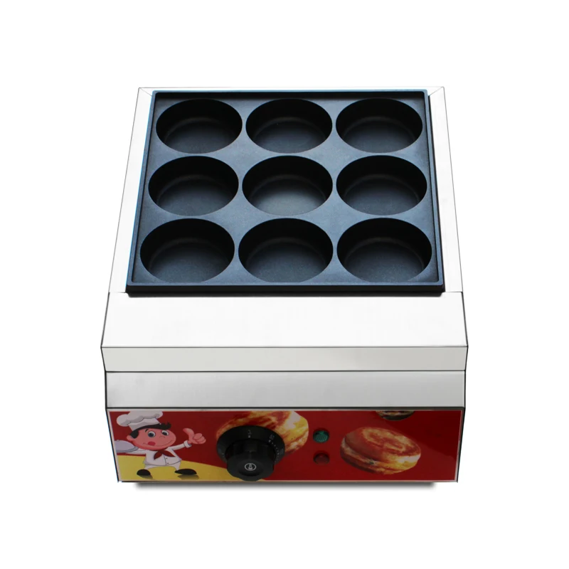 Commercial electric 9 Hole Wheel heating Red Bean Cake machine maker circular Red Bean Paste Obanyaki Cake Maker Machine