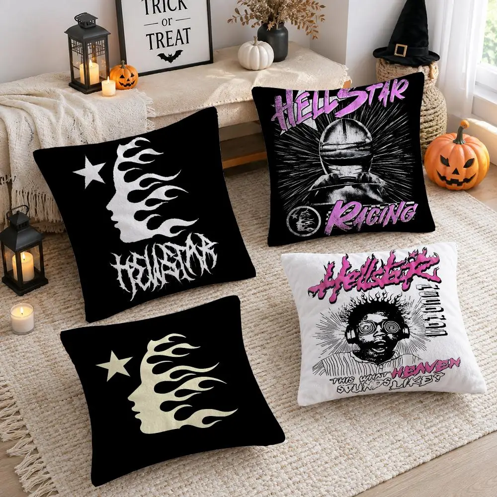 Gothic Fashion Brand H-Hellstars Cushion Cover Plush Decorative Pillow Case With Hidden Zipper Cutecore Room Decor For Home