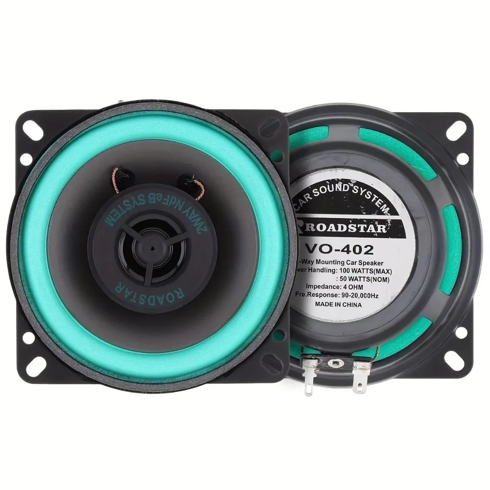4 Inch Car Coaxial Speaker 2-Way Coaxial Design Full Range Loudspeaker Full Range Frequency 100W Vehicle Door Speaker