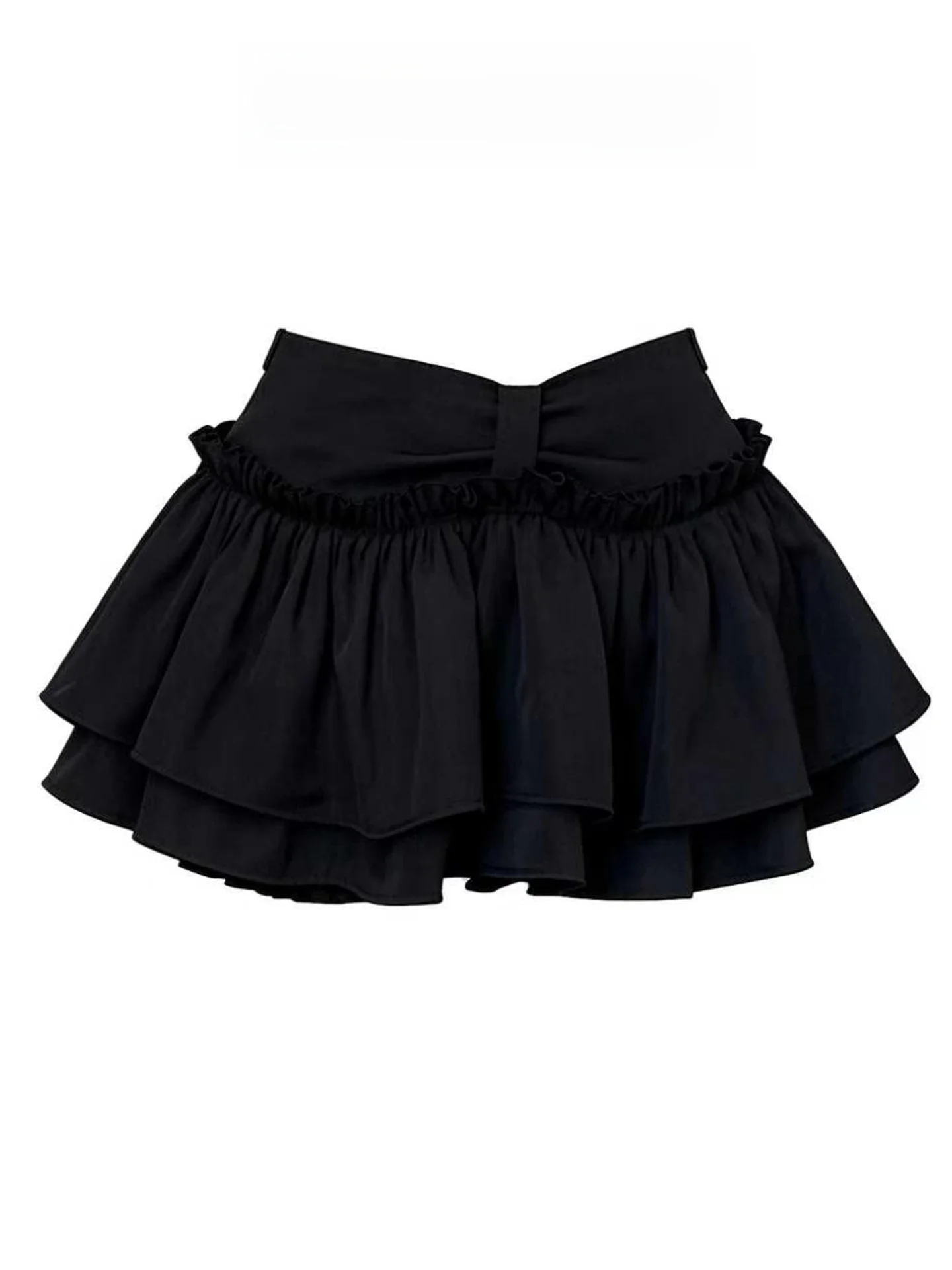 Black Puffy Half-length Skirt Women's Ballet Style Double-layer Cake Skirt High-waist A-line Short Skirt Korean Style Commute