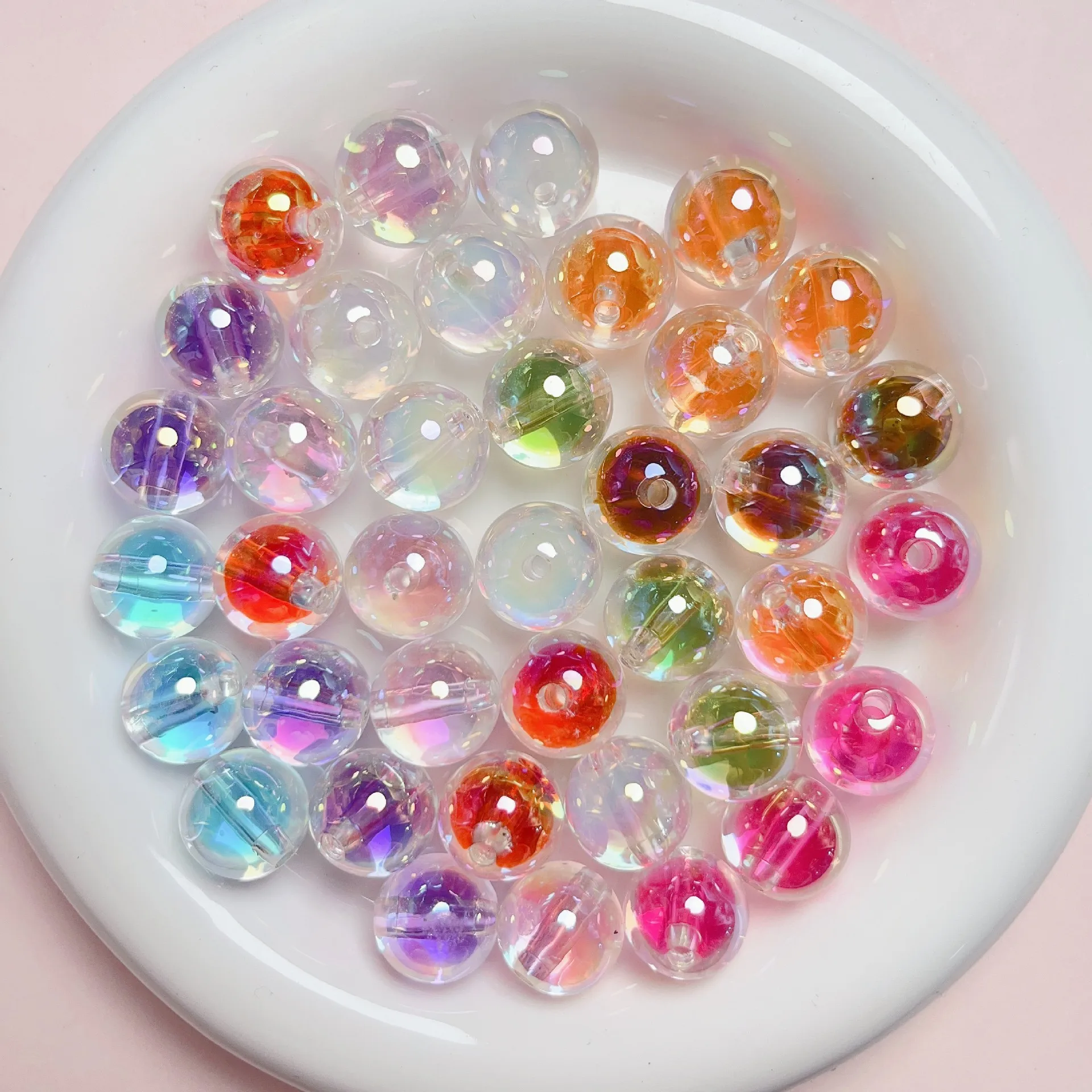 DIY Jewelry Findings Bright Transparent Colorful Round Gumball Beads For Bracelet Necklace Earring Pen Making 16mm 80pcs