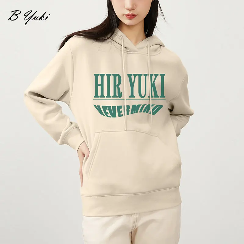 

Blessyuki Soft Cotton Letter Print Sweatshirt Women Winter Thick Warm Harajuku Oversize Hoodies Female Simple All-match Pullover