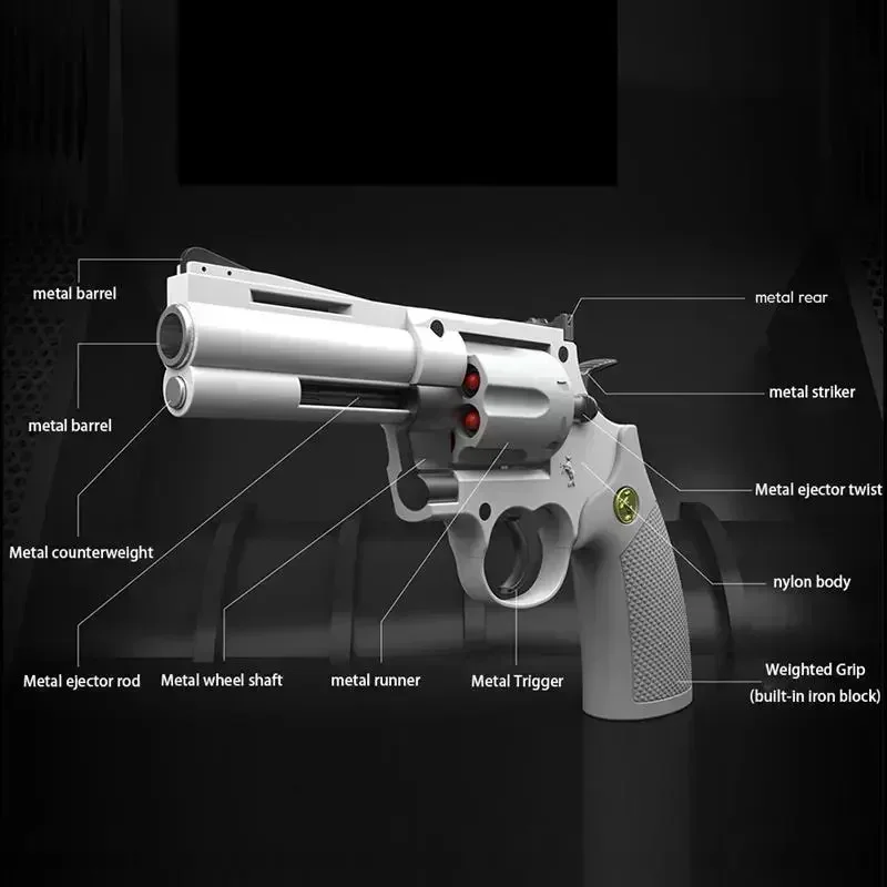 ZP5 Revolver Soft Bullet Gun Adult Boy Child Soft Bullet Toy 357 Simulated Ejection Toy Pistol Gun Weapon Model