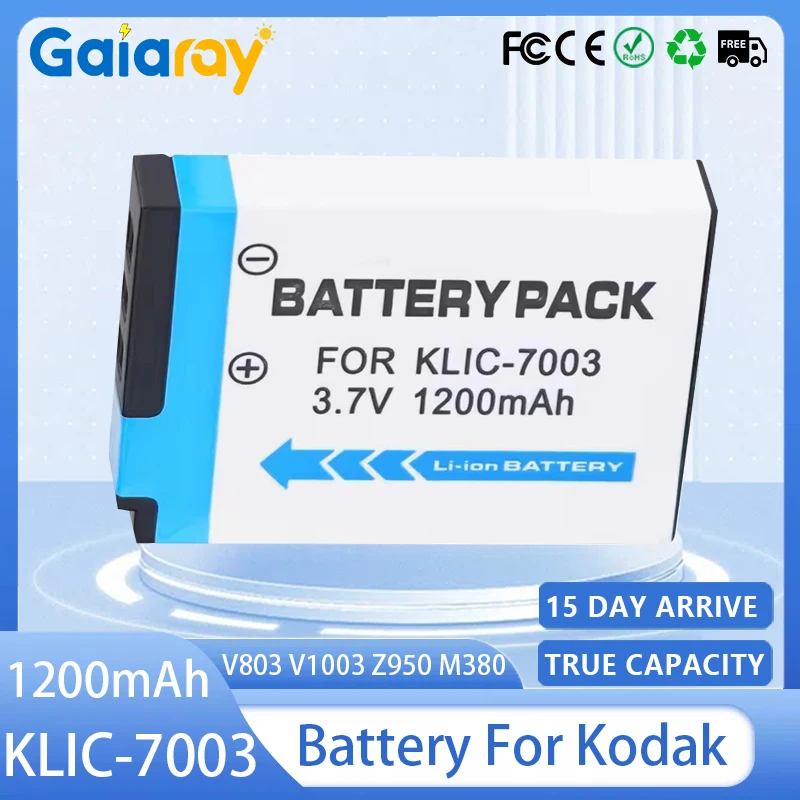 KLIC-7003 Аккумулятор для камеры 3,7 В 1200 мАч Аккумулятор для Kodak V803 V1003 Z950 M380 M381 M420 Аккумуляторы для цифровых фотоаппаратов