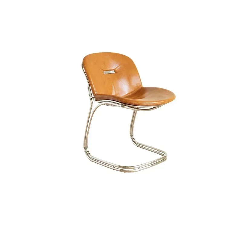 Medieval cantilever chair leather leisure chair home creative design dining chair