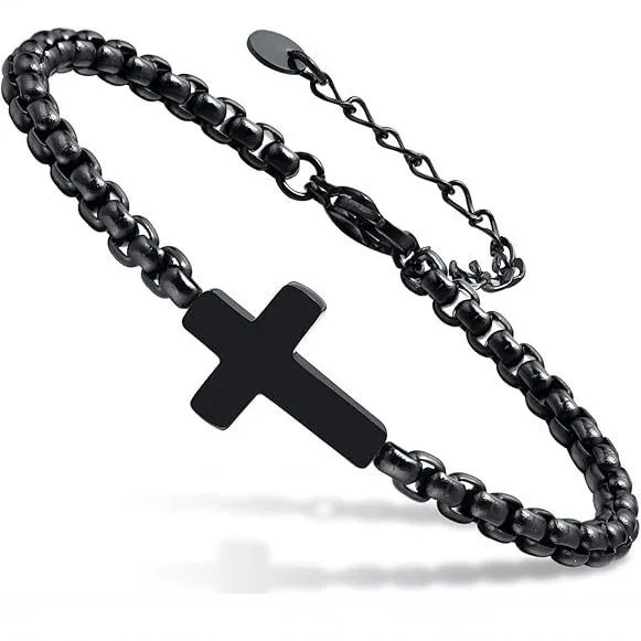 European and American foreign trade jewelry, hot-selling wholesale, personalized stainless steel cross bracelet, paladin bracele