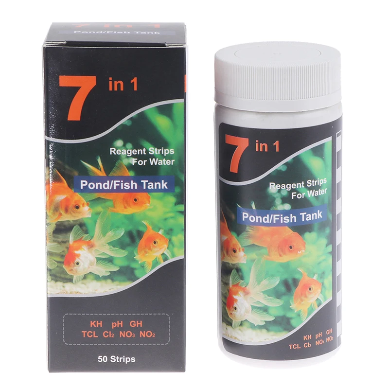 

1Pc 7in1 Aquarium Testing Kit for Freshwater Saltwater Pond Test Strips for Fish Tank Testing For Fresh And Salt Water