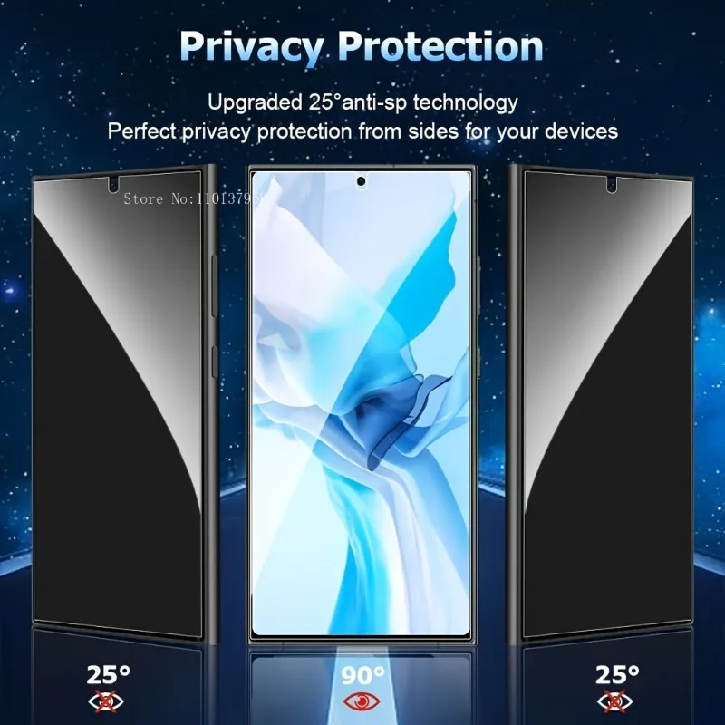 2 Pcs For  privacy screen  Galaxy S24 23 22 21 20  Ultra 10 9 8 7 For 10se  Protector 9H Hardness Tempered Glass