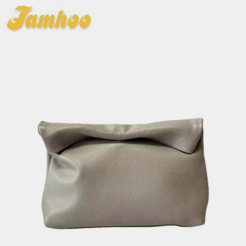 Jamhoo Personality Roll-edge Bag Lazy Casual Soft Bag Phone Women High Quality Holding Large Bag Luxury Designer Handbag Clutch