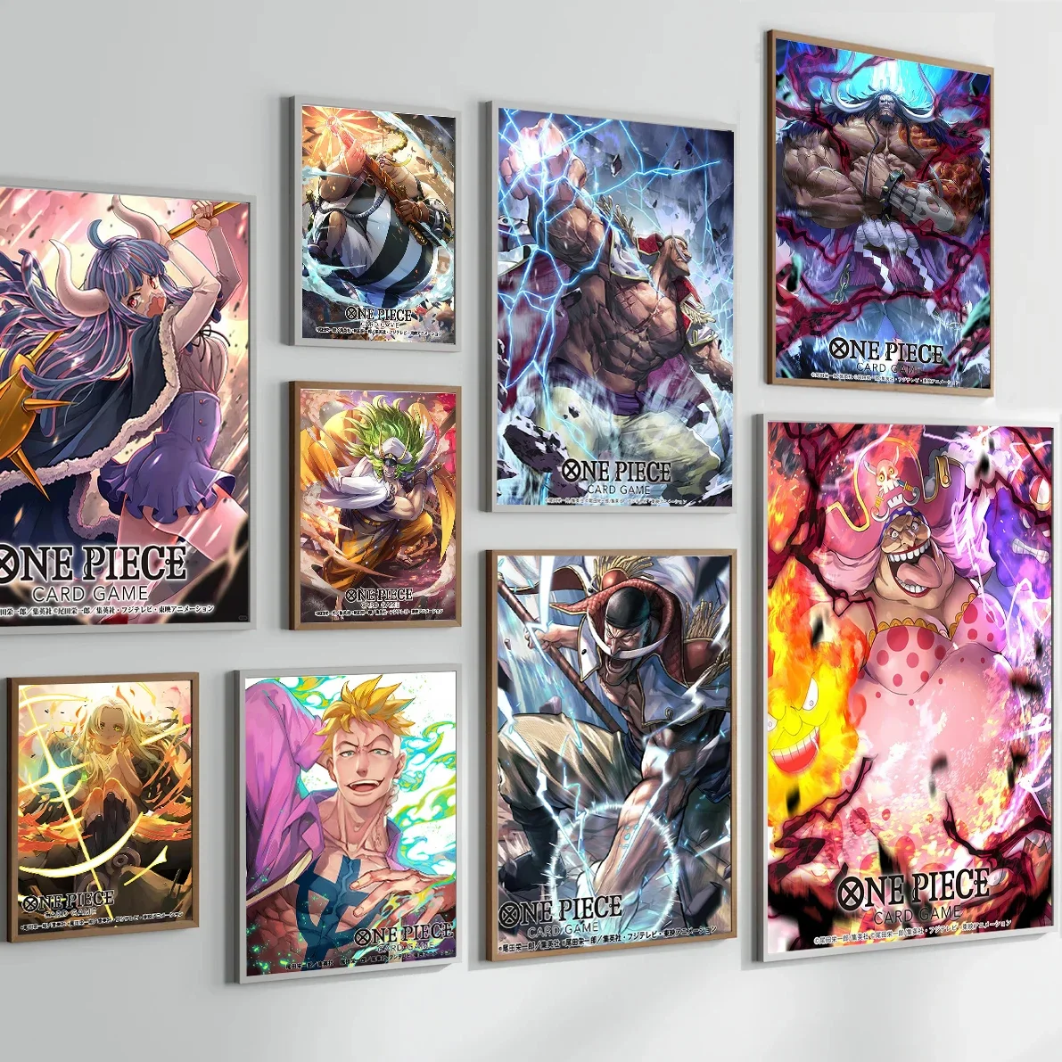 

One Piece Kaido Anime Self-adhesive Poster Shanks Sticker Wallpaper Home Decoration Painting Wall Art Whitebeard Decor Kid Gift