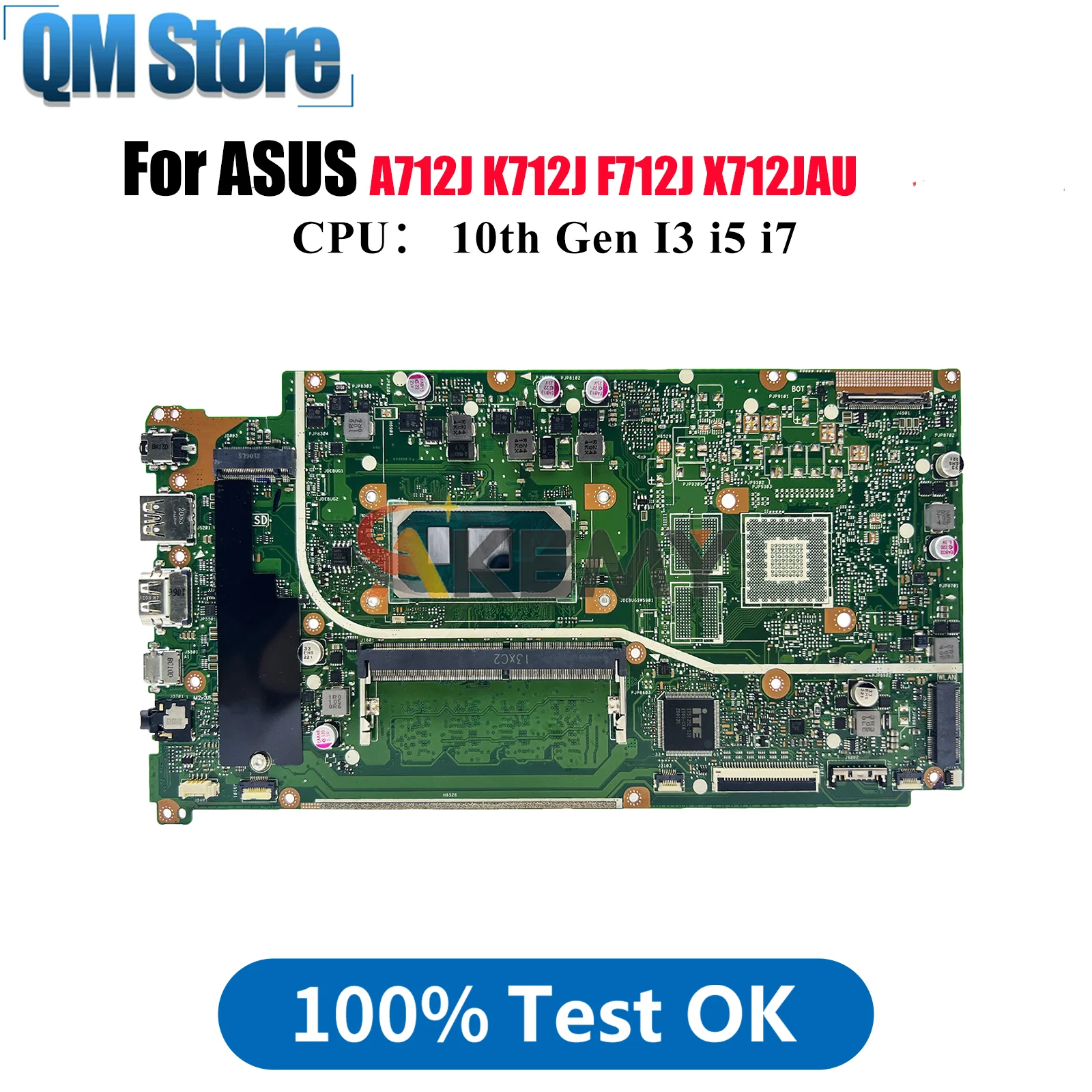 

X712JAU Материнская плата для ноутбука ASUS X712JAW S712J A712J X712J X712JP K712J X712JAU F712J Материнская плата 10-го поколения I3 i5 i7 100% тестирование