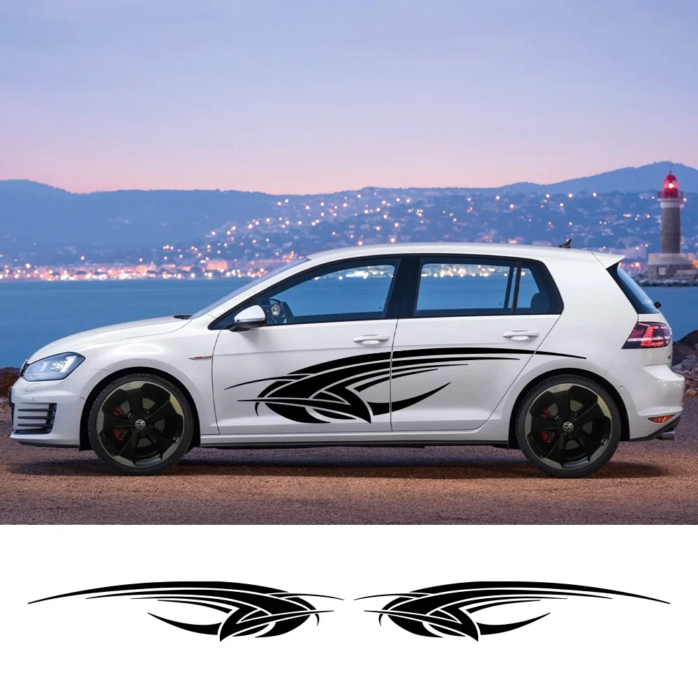 2PCS Car Door Side Trim Stickers Comet Graphics Vinyl Film Fashion Decals Body Decoration Auto DIY Tuning Accessories Universal