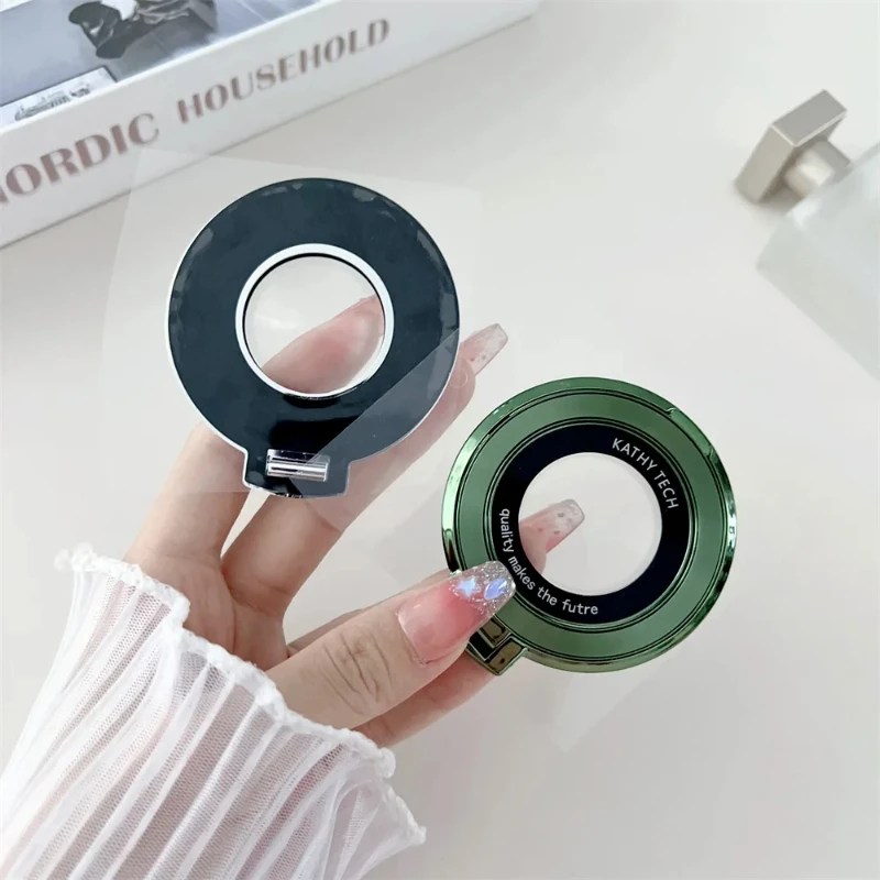 2024 New Trendy Fashion Chrome Plating Shine Magnetic Magsafing Ring Stander For IPhone 15 Pro Max 14 13 12 S24 S23 Ultra