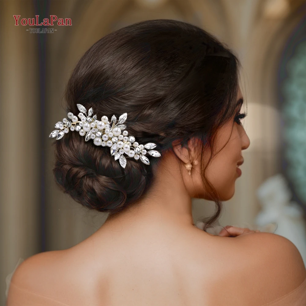 TOPQUEEN-peine de perlas para el pelo para mujer, tocado de cuentas para vestido de novia, tocado de novia elegante, accesorios de joyería para