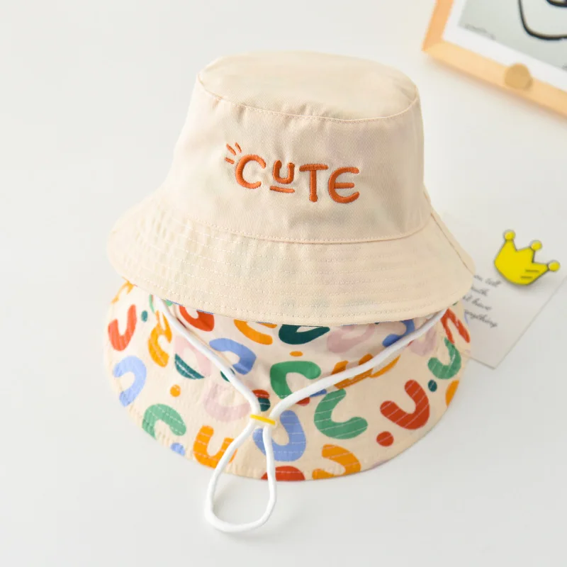 3-12M 1-3Y 4-7Y Grenzüberschreitend Meistverkaufter Sommer-Sonnenschutz-Bucket-Hat Frühling, Sommer, Herbst Doppelseitiger Unisex Kinder Niedlicher Vielseitiger Hut