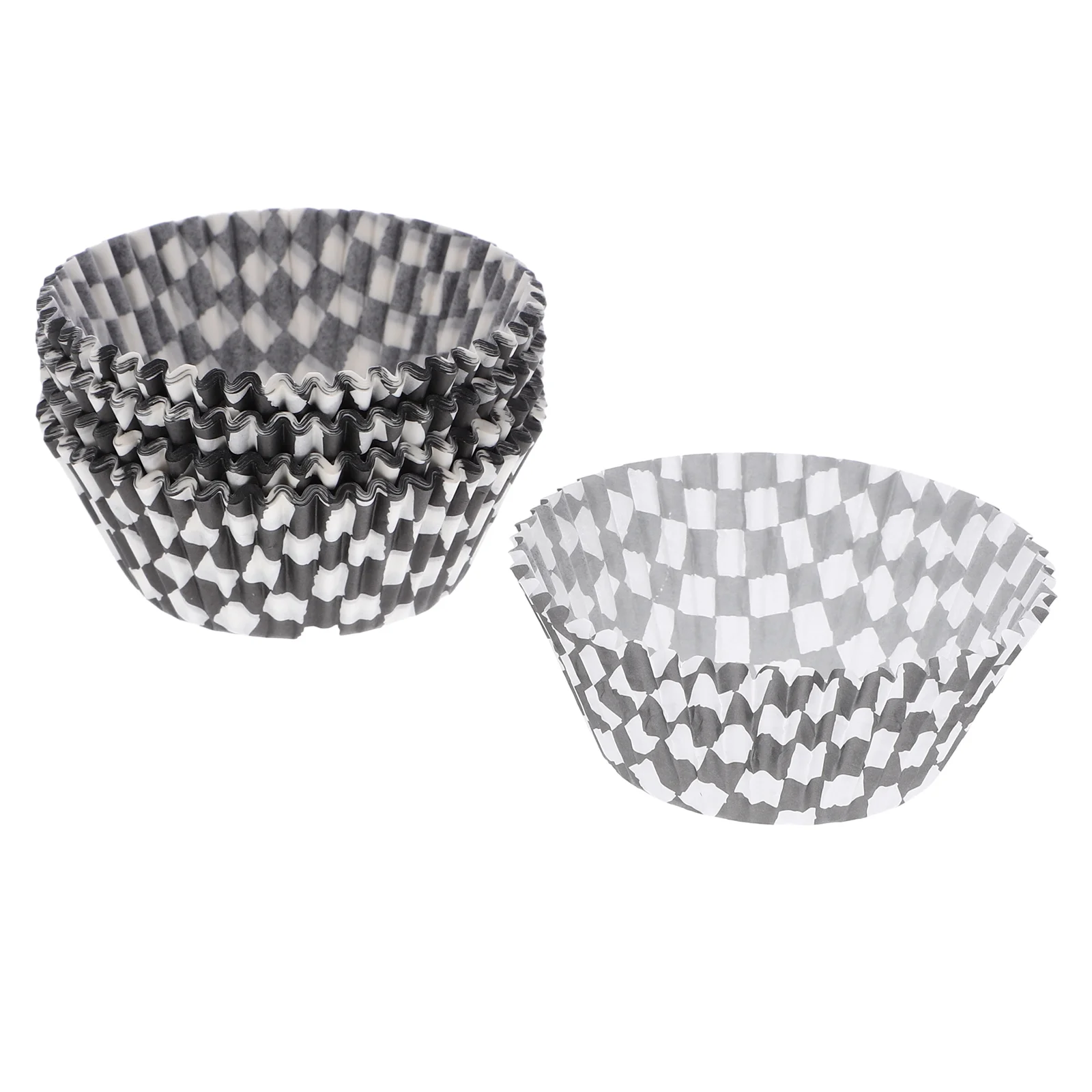 100 Pcs Cake Cups Cupcake Liners Paper Baking Holder Dessert Boxes For Wedding Racing Flag