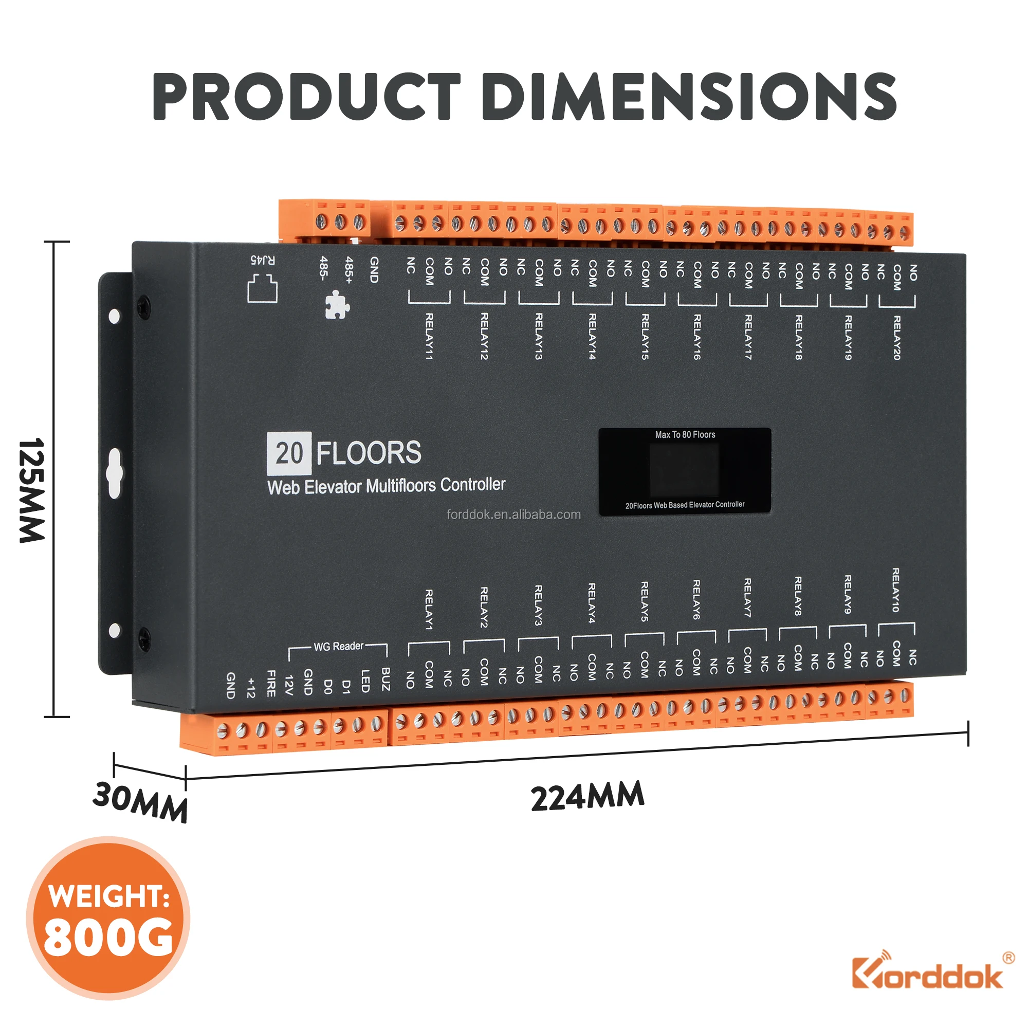Placa controladora de acceso de ascensor de control de acceso de ascensor de software TCP/IP de 20-80 pisos
