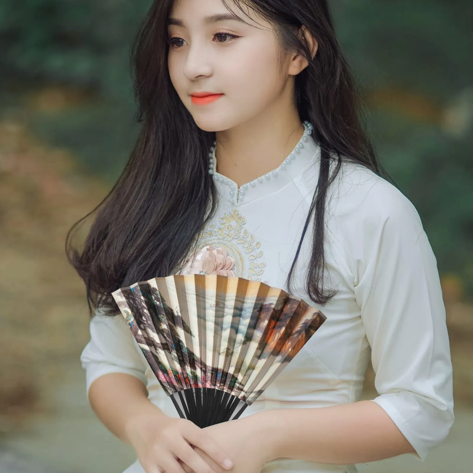 

Bamboo Folding Fan Frame 9 Inch Red DIY Japanese Style Craft Kit Portable Handmade Decorative Art Fan Foldable Hand Ribs Making