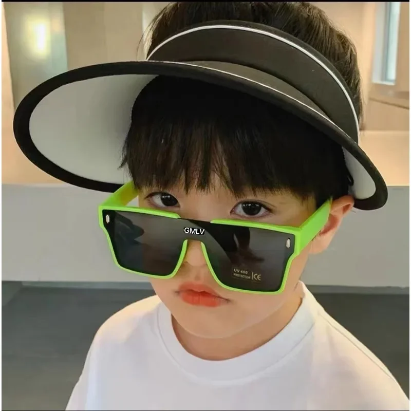 Koreanischen Stil Kinder Sonnenbrille Kinder Junge Mädchen Retro Nette Quadratische Rahmen Sonnenbrille UV400 Brillen – Detail 1