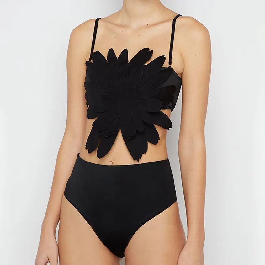 

Swimwear Women 2024 Floral Bikini Set Push Up Sexy Solid Two Piece Set Female Beachwear High Waist Biquini Bathing Suit Summer